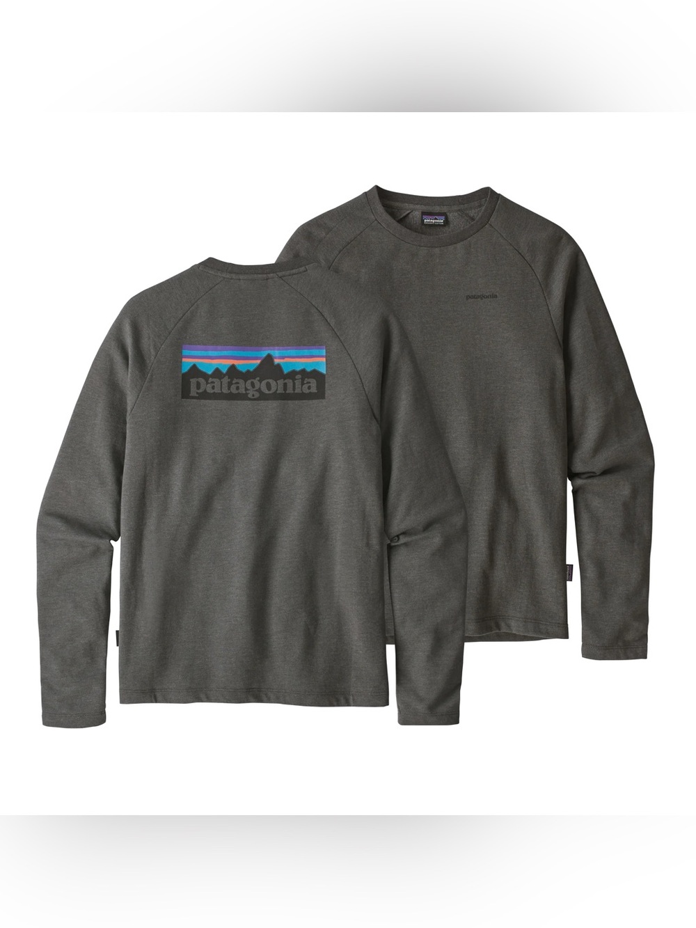 Patagonia Men’s P-6 Logo Lightweight Crew Sweatshirt Charcoal Gray Size Large